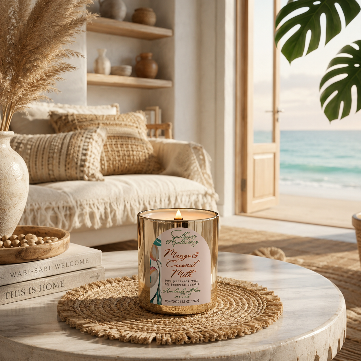 Mango & Coconut Milk | Non-Toxic Beeswax - Soy Wooden Wick Candle