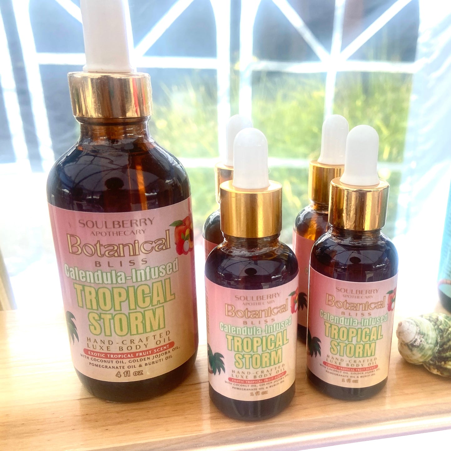 Botanical Bliss | CALENDULA-INFUSED | Luxe MINI Body Oils | with Coconut, Golden Jojoba, Pomegranate & Buriti Oils - 1oz