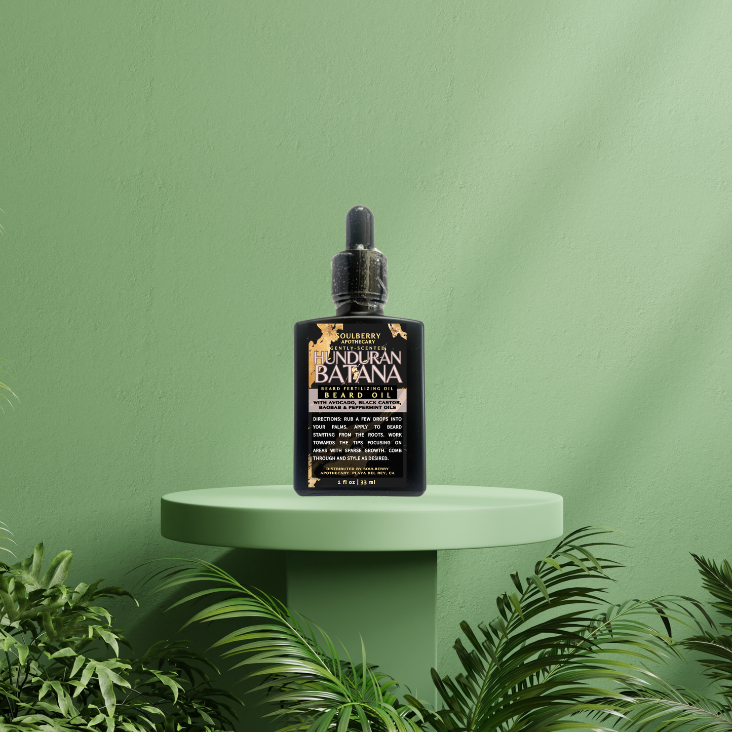 HONDURAN BATANA | BEARD FERTILIZING OIL | with Cold-Pressed Avocado, Batana, Baobab, Rosemary-Infused Black Castor, Grapeseed & Peppermint Oils