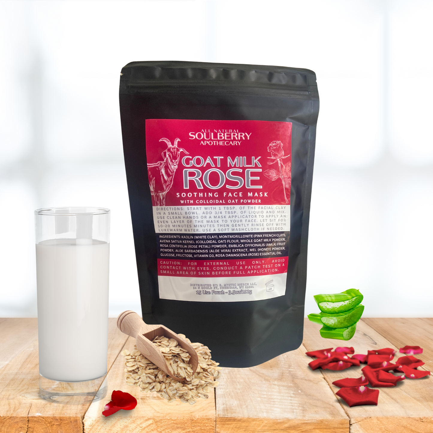 Goat Milk 'n Rose | SOOTHING Botanical Face Mask | with Pink French Clay, Pure Rose Petal Powder & Amla Indian Gooseberry Powder
