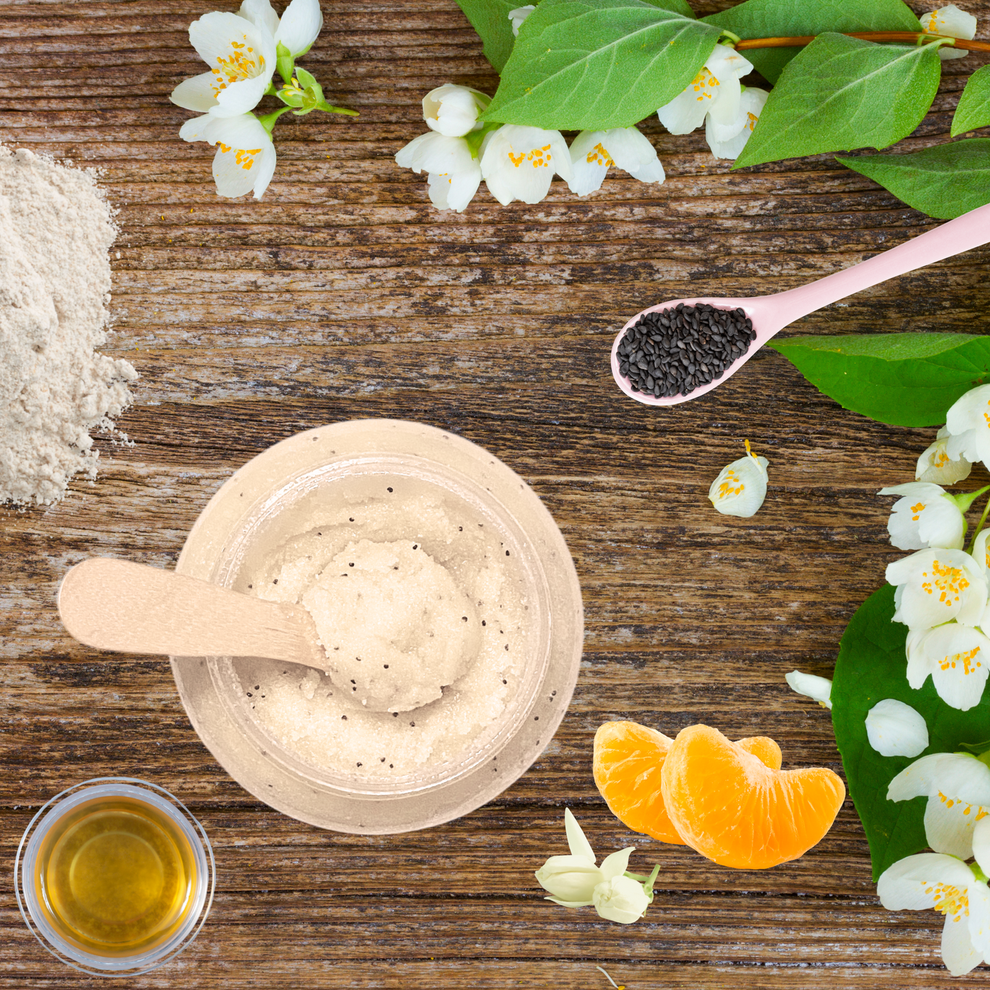JASMINE GODDESS | Natural SMOOTHENING Sugar Scrub | Ultra-Moisturizing with Shea Butter, Sunflower Oil & Kaolin Clay