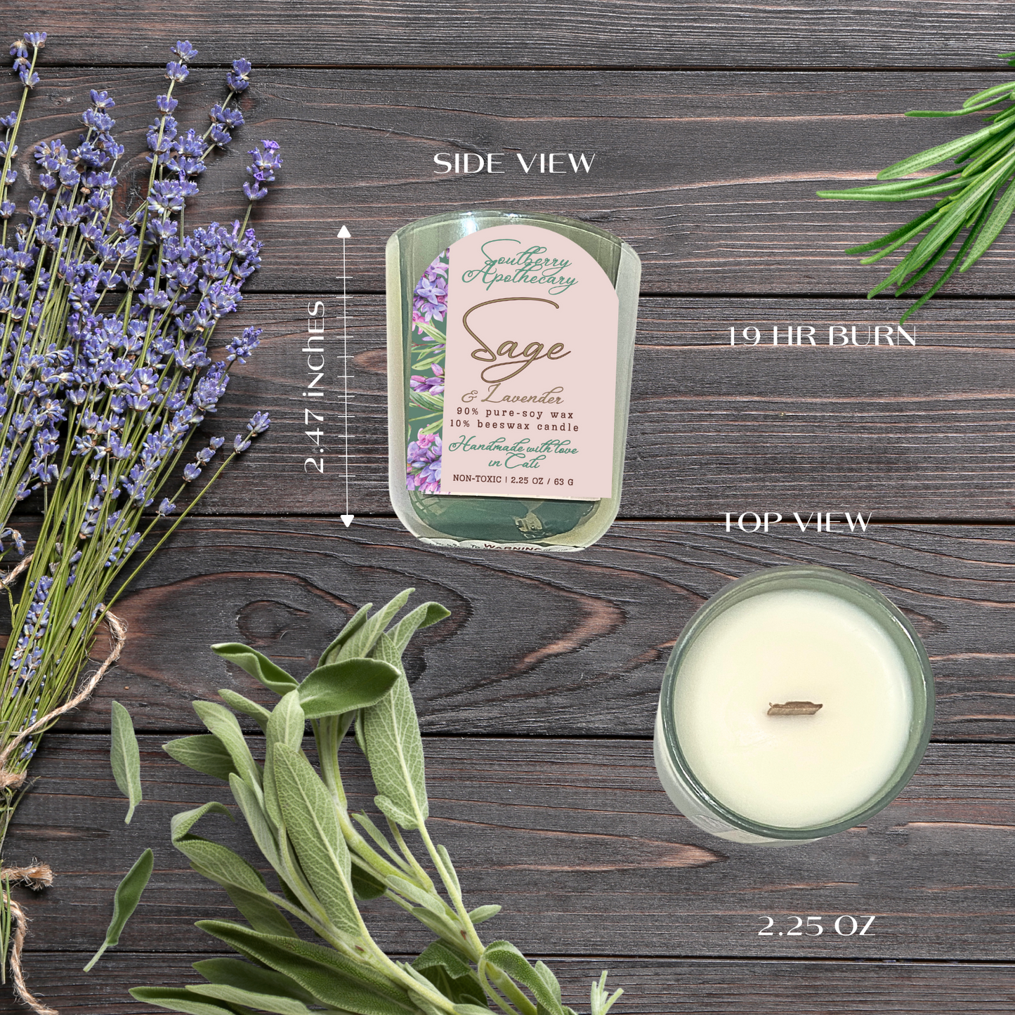 Echoes of Calm MINI Candle Series | Non-Toxic LUXE Pure Beeswax & Soy Wax Travel Candle