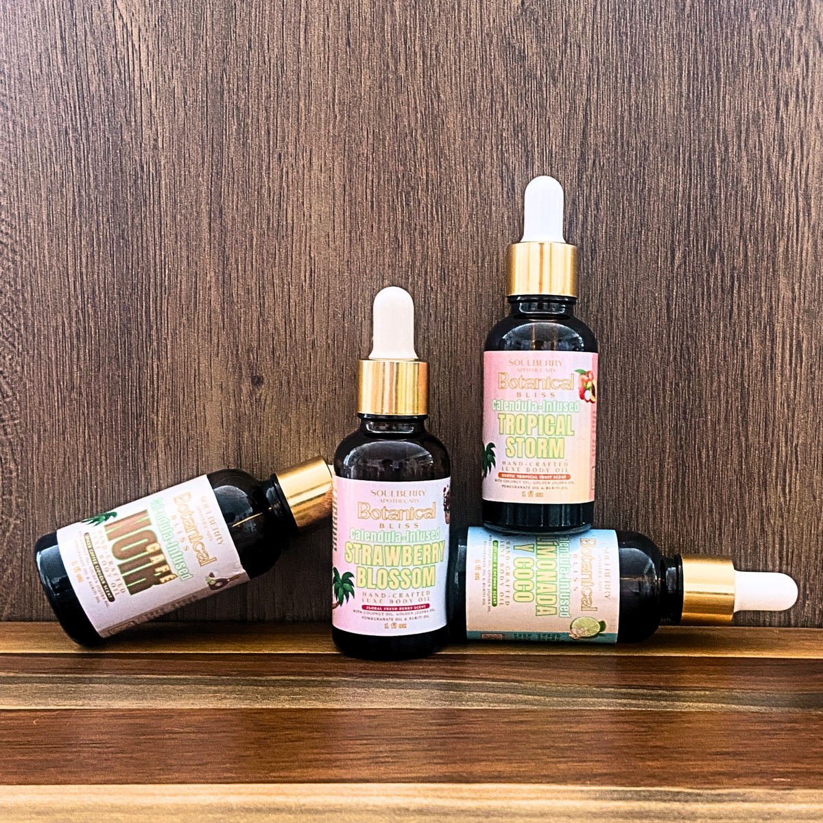 BOTANICAL BLISS | MINI SIZE | Natural Luxe Body Oil | CALENDULA-INFUSED with Coconut, Golden Jojoba, Pomegranate & Buriti Oils - 1oz
