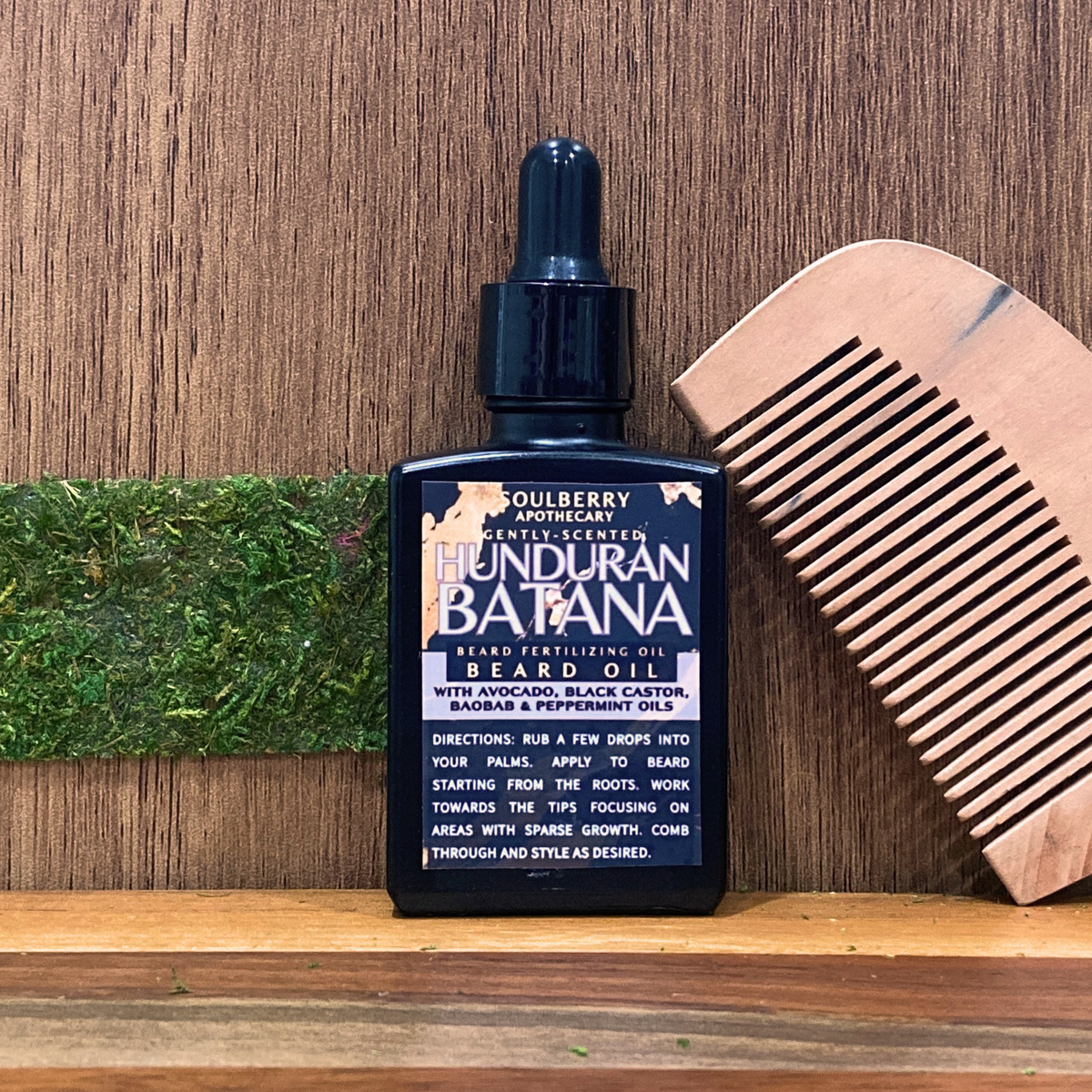 HONDURAN BATANA | BEARD FERTILIZING OIL | with Cold-Pressed Avocado, Batana, Baobab, Rosemary-Infused Black Castor, Grapeseed & Peppermint Oils