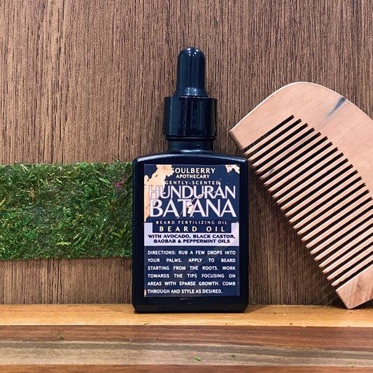 HONDURAN BATANA | BEARD FERTILIZING OIL | with Cold-Pressed Avocado, Batana, Baobab, Rosemary-Infused Black Castor, Grapeseed & Peppermint Oils