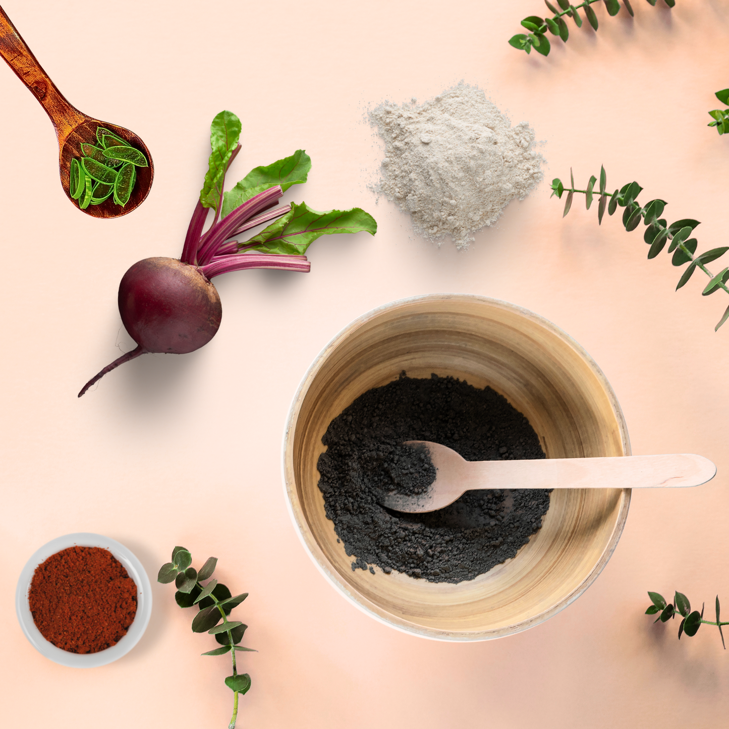 SOULBERRY BLACK | Natural CHARCOAL + Moroccan Red Clay SKIN DETOX Mask | with Kaolin Clay, Beet Powder & Aloe