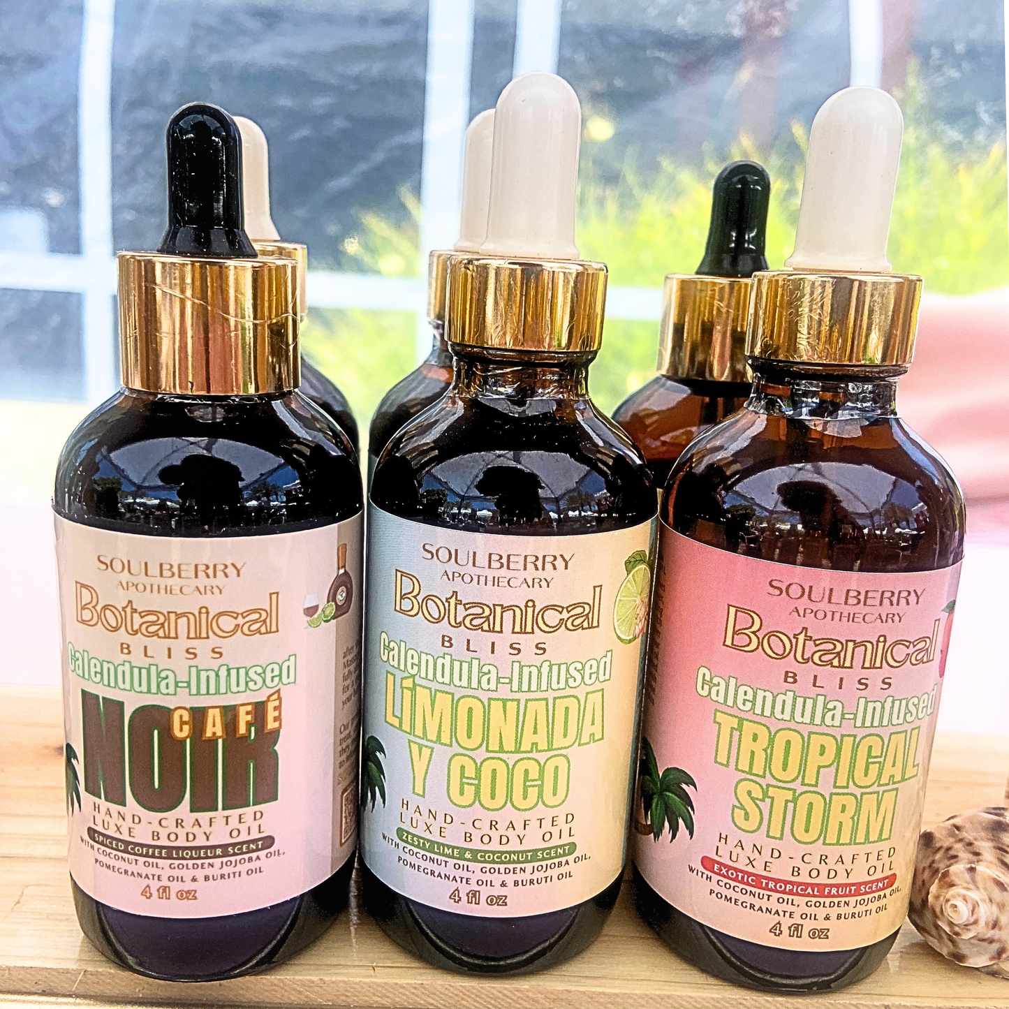 BOTANICAL BLISS | Luxe Body Oil | CALENDULA-INFUSED with Coconut Oil, Golden Jojoba Oil, Pomegranate OIl & Buriti Oils