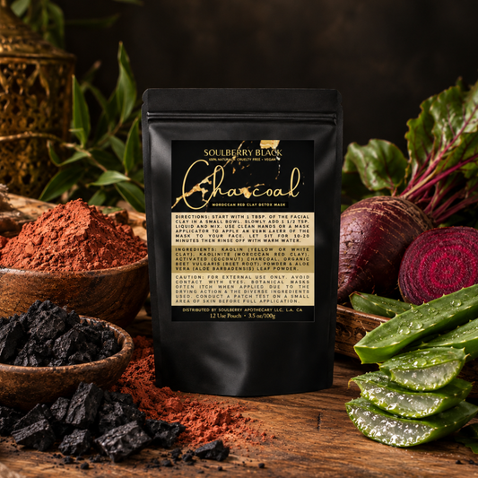 Coconut Charcoal + Moroccan Red Clay SKIN DETOX Mask | with Kaolin Clay, Beet Powder & Aloe