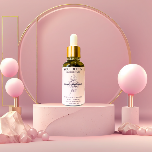 GLOW LUMINOUS | Botanical | SKIN-CLARIFYING Face Oil | w Hemp Seed, Neem, Pomegranate & Turmeric Oils + Butterfly-Pea Flowers